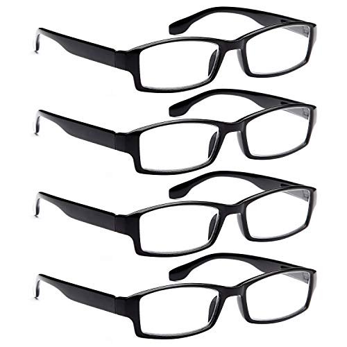 ALTEC Vision Reading Glasses - 4 Pairs Spring Hinge Men and Women Readers (Black, 3.5) ALTEC Vision Reading Glasses - 4 Pairs Spring Hinge Men and Women Readers (Black, 3.5)