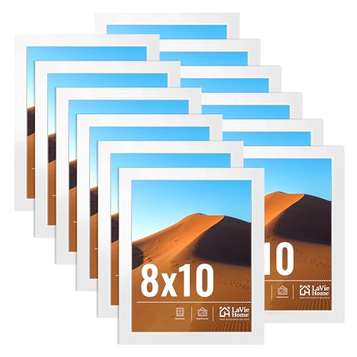 Image of LaVie Home 8x10 Picture Frames Set of 12,Frame for 8x10 Pictures,Photo Frames for Wall Mounting or Table Top Display,White