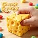 Cheese Squishy Stress Relief Original Sensory Food Squishy Stress Relief Fidget Toy Stress Balls for Adults (Yellow-1PC)
