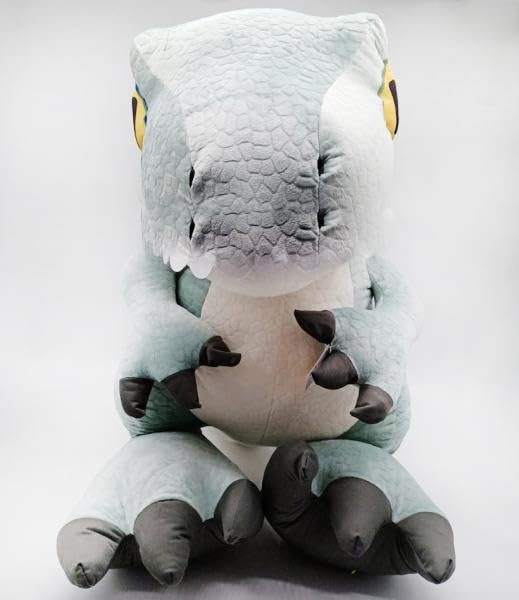 Generico Peluche T-Rex Gigante, Dinosauro di Peluche Morbido, 70 cm, Grigio-Verde