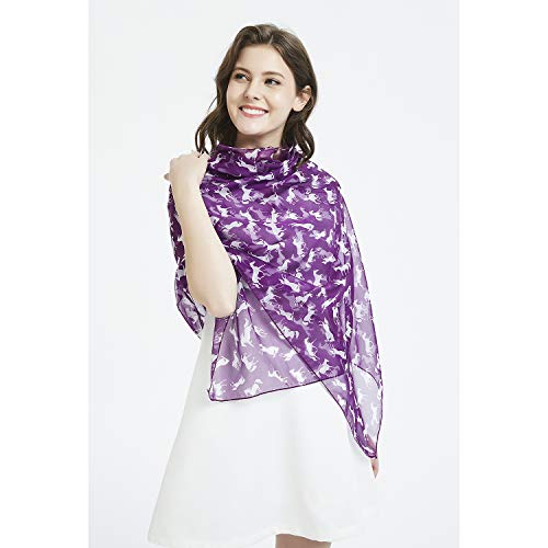 Women Scarves Dog Cat Horse Elephant Sloth Fox Music Butterfly Leaves Lightweight Shawl Head Wraps4