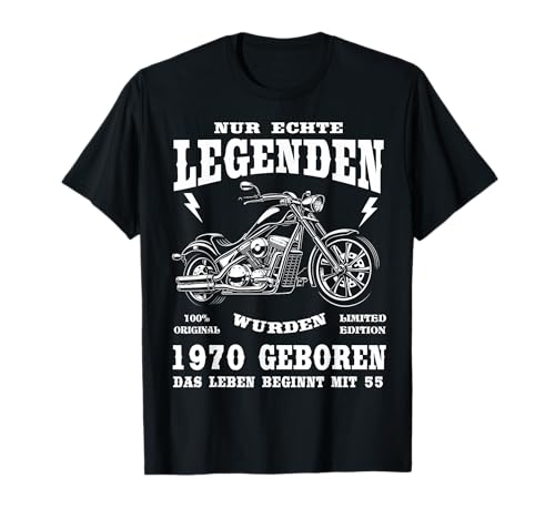 55 Geburtstag Mann Biker Geschenk Motorrad Chopper 1970 T-Shirt 55 Geburtstag Mann Biker Geschenk Motorrad Chopper 1970 T-Shirt