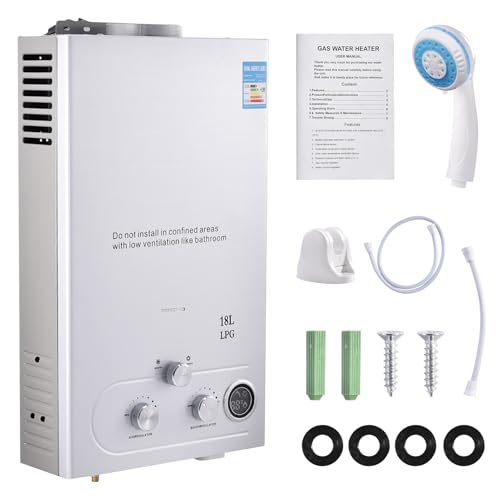 18LPM Gas Durchlauferhitzer, 36kw Propangas Durchlauferhitzer mit Super Niedrigem 0,2 bar Startwasserdruck,...