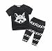 Morecome Newborn Kids Boys Outfits T-shirt Tops&Pants Clothes (0-6M, Black)