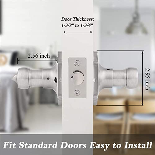 Knobelite Camelot Trim Keyed Entry Lock 1 Pack Exterior Door Lever For Security, Brushed Nickel Wave Door Lever For Front Door, Right Left Handed Reversible Door Lock With Keys #TOP2