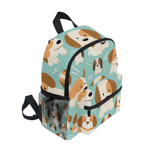 Adorable Puppies Turquoise Toddler Girls Boys Backpack Kids School Bookbag with Name Tag2