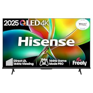 Hisense 50" 50E78QTUK PRO 144Hz QLED Smart AI TV - Hi-View AI Engine, 144Hz Game Mode PRO, Dolby Atmos, Quantum Dot Colour with Freely, Disney +, YouTube, Netflix