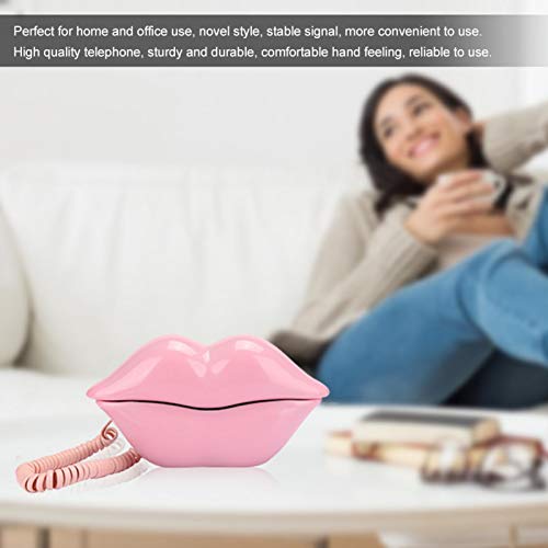 Téléphone fixe de bureau lèvre rose pour maison et espace de travail