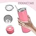 YOUKE OLA 16 Pack Stainless Steel Skinny Tumblers Bulk Straight Double Wall Powder Coated Insulated Tumbler with Lid and Straw for Laser Engrave, DIY Gift, 20oz Light Pink