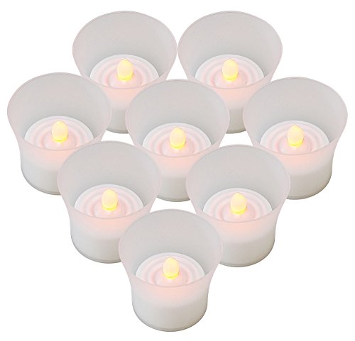 Preisvergleich Produktbild Lunartec LED-Teelichte inklusive eleganten Windgläsern, 8er-Set