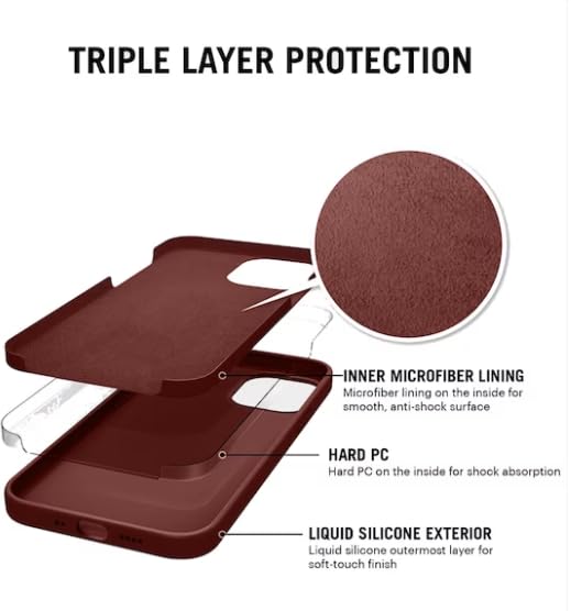 Image of MIDOS Back Cover Compatible with iPhone 15 Soft Silicone Case for Girls Full Protection Color Cover for iPhone 15 (Brown)