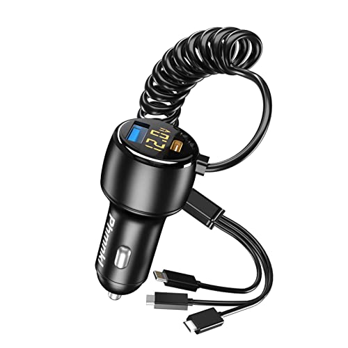 Phmnkl 66W High-Speed Car Charger - 5-Port Fast Charging Hub with PD & QC3.0, Universal Compatibility for iPhone 15/14/13/12/11, Samsung Galaxy S23/S22/S21, Note20/10, Pixel & More Devices