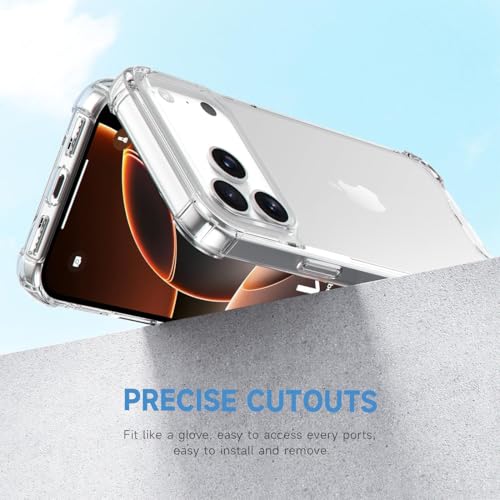 Image of Fashionury 3D Raised Transparent Crystal Clear Back Cover for iPhone 17 Pro | Shockproof Design | Anti-Slip Grip | Camera Protection | 360 Degree Protection Mobile Case