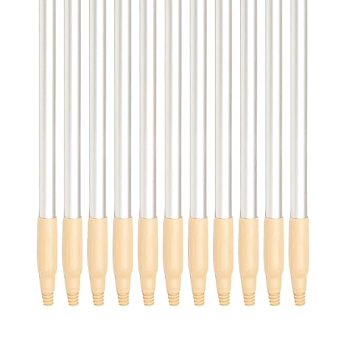 Image of SPARTA Adjustable Aluminum Broomstick, 48 inch Mop and Broom Handle Replacement with Color-Coded System for Environments with Harsh Cleaning Agents, Aluminum, 48 Inches, Tan, (Pack of 12)
