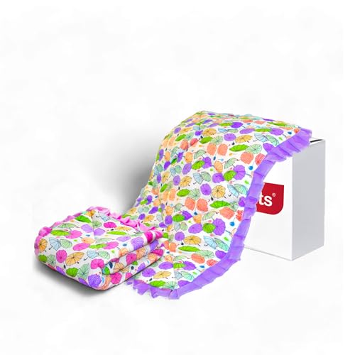Image of VParents Cotton Crib Sheet for New Born Baby, Soft Cotton Godadi Set for Baby, Godari Bedding Set of 2, Pink & Purple, Chunky
