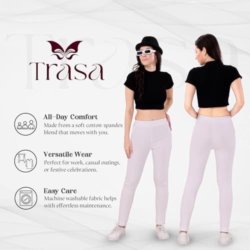 Image of TRASA Ultra Soft Cotton Regular and Plus Stretchable Cotton Pants for Womens and Girls