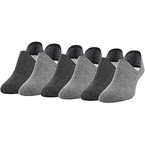 PEDS Women's Smooth Edge No Show Socks, Multipairs, Charcoal/Grey Heather (6-Pairs), Shoe Size: 5-10 Cover