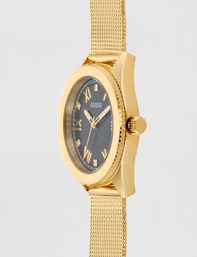 Image of Guess Mens 44 mm Noble Black Dial Stainless Steel Analog Watch - GW0495G2