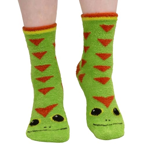 Image of BambooMN Super Soft Warm Cute Women's Animal Non-Slip Fuzzy Fluffy Crew Winter Home Socks