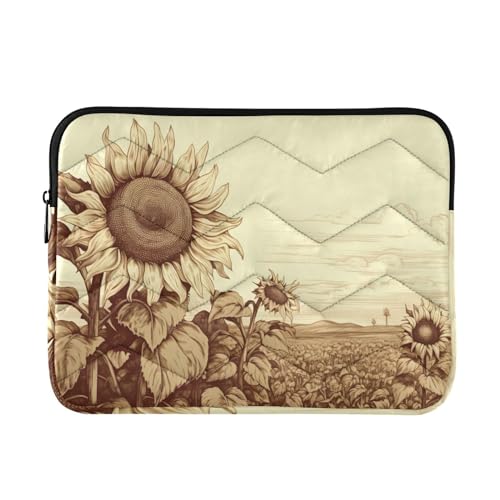 Funda para portátil 13-14 pulg con diseño vintage girasoles
