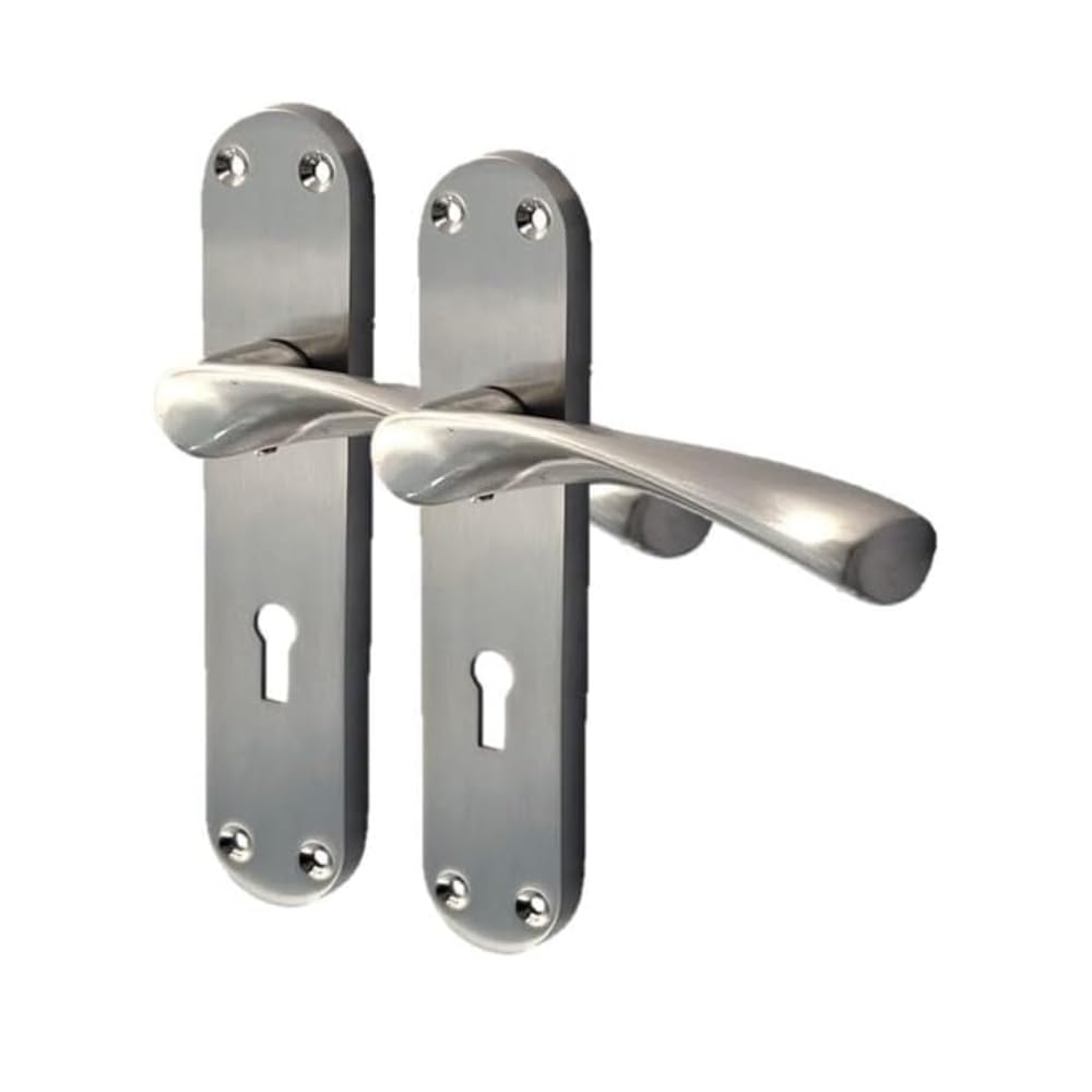 Epsom Door Handle Internal Satin Nickel Twist Door Handle Set, Interior Lock