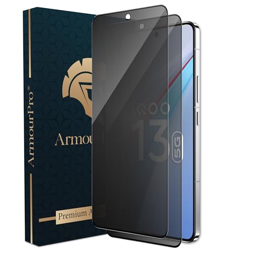 Image of ArmourPro Anti-Spy Privacy Tempered Glass for IQOO 13 - Anti Peeping Screen Protector, Edge to Edge Full Coverage, 9H Hardness, Easy Installation Kit | Pack of 2