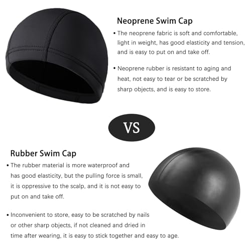 Image of DEHAI Neoprene Diving Hood Wetsuit Swimming Caps for Womens Mens Youth, 2mm 3mm Thermal Water Beanie Hat Keep Long Hair Dry for Curly Locs Braids