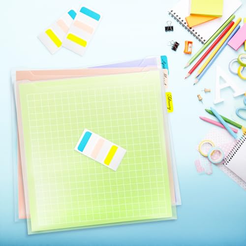 Image of 36 Pack 12 x 12 Scrapbook Paper Storage Organizer, Cardstock Paper Holder with 90 PCS Sticky Index Tab, Clear Top Loading File Folder, Plastic Craft Storage Organizer for Vinyl Papers, Photos