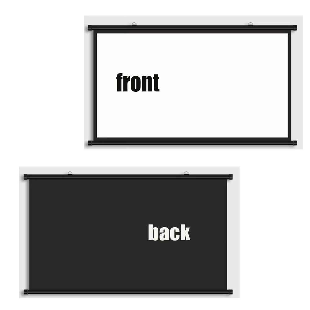 40pollici Schermo Proiettore Avvolgibile Manuale Schermo di Proiezione A Parete HD Telo Proiettore Portatile Schermo per Proiezione per Automobile Home Ufficio(White,50inch16:9)