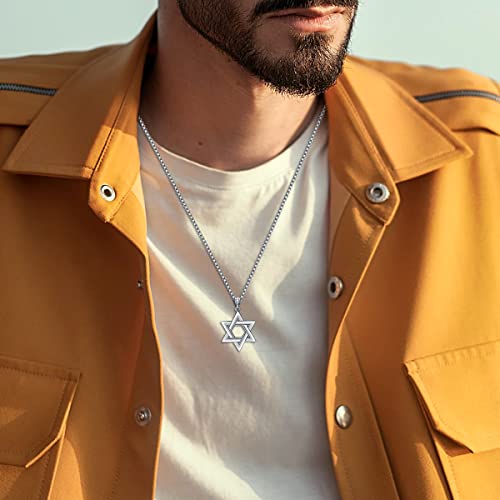 Star of David Necklace Sterling Silver Jewish Necklace for Men2