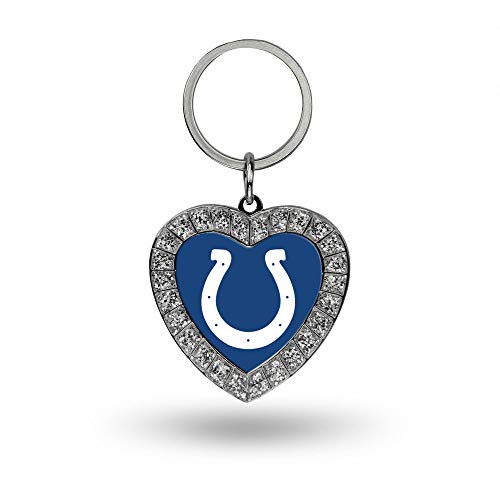 Image of Rico Industries NFL Football Rhinestone Heart Keychain - Great Accessory