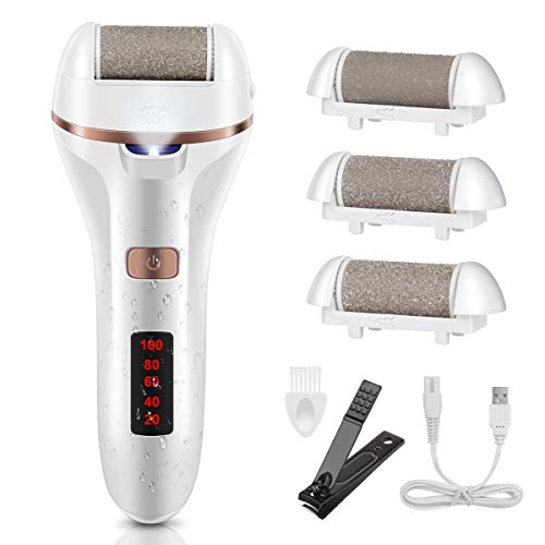 Electric Callus Remover,Callus Remover for Feet Rechargeable Electronic Foot File Foot Spa Pedicure Tool Foot Callous Remover Kit for Dead,Hard Cracked Dry Skin,with 3 Rollers and Nail Clipper Electric Callus Remover,Callus Remover for Feet Rechargeable Electronic Foot File Foot Spa Pedicure Tool Foot Callous Remover Kit for Dead,Hard Cracked Dry Skin,with 3 Rollers and Nail Clipper