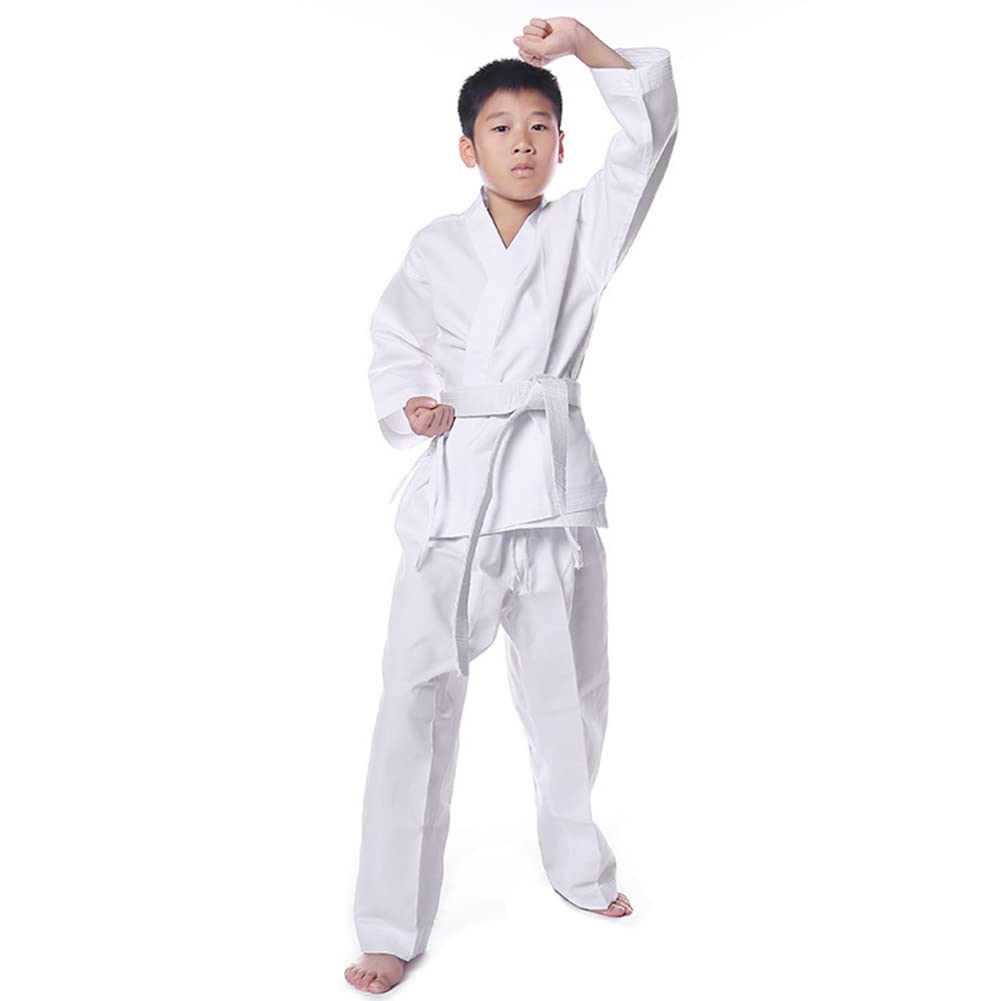 Uniform de Karaté Enfant Garçon à Manches Longues Tenue de Taekwondo Fille Ensemble d'Arts Martiaux Uniform Judo