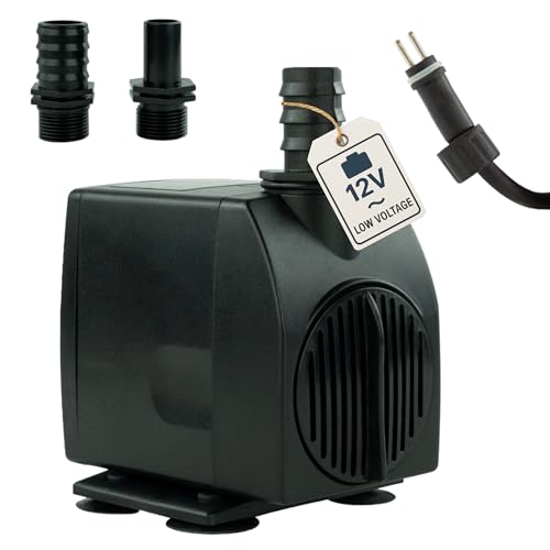 Ersatz-Wasserpumpe 12 V AC – 1200 L/H, 20 Watt, 5m Kabel, 2m Förderhöhe, Teichpumpe, Aquariumpumpe, Wasserspielpumpe und Zimmerbrunnen-Pumpe | Brunnenpumpe | Tauchpumpe | Springbrunnen-Pumpe