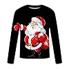 Clearance Men's Merry Christmas Jumper, Xmas Sweatshirt Santa Claus Novelty Pullover Snowman Sweater Top Long Sleeves Crew Neck Jumpers Adult Christmas Sweatshirt Boys Festive Santa Tops S-5XL #3