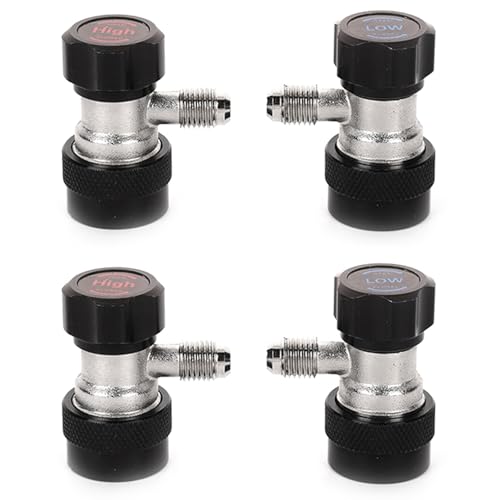 Ynusgeyx 4x R134A A/C Compresor de CA R-134A Adaptador de Acoplador Rápido Manual Aire Acondicionado Conectores SAE 1/4 Accesorios