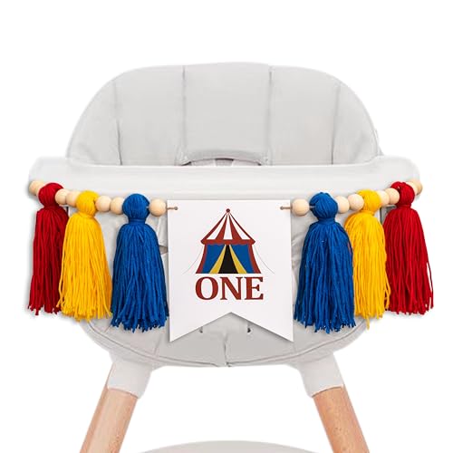 Image of Gostman 1st Birthday Highchair Banner - Carnival Circus Party Sign, Fiesta Decorations