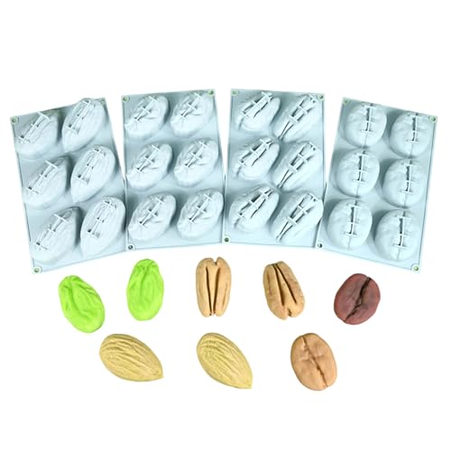 Molde de silicona para postres con forma de nuez realista miniatura 7