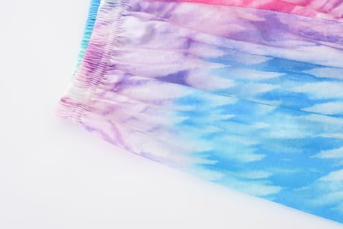Image of Tie Dye Mermaid Sloth Christmas Halloween Pajamas for Girls Long Sleeve and Pants Nighty PJS 2-piece Set Size 6-16