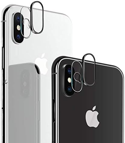 iPhone X Camera Lens Protector,Sameriver Ultra-Thin HD 9H Hardness Bubble-Free Anti-Scratch Camera Tempered Glass Screen Protector Film with 2pcs Camera Lens Rings for iPhone X 5.8[2 Pack ]