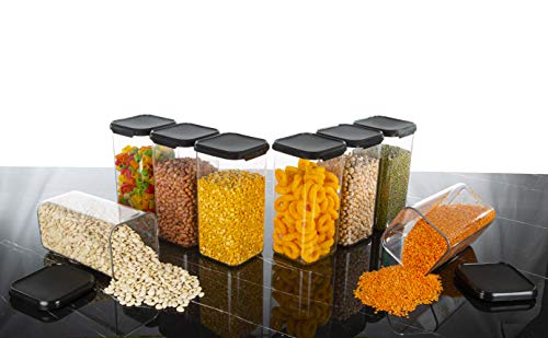 Image of Women's 1st Choice Unbreakable Plastic Containers Set (1500ml, Set of 8-Black)