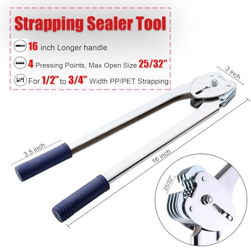 Newanran 002# Packaging Banding Strapping Kit Tensioner Tool Sealer, Pallet Strapping Kit thumb #2