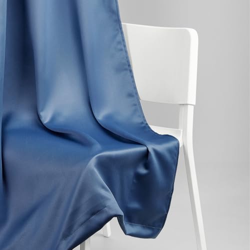 Image of Haus and Kinder Blackout Curtains 5 feet for Window,Pack of 2 Blackout Curtains for Window,100% Room Darkening Curtains Blackout 5 feet Long (Chalk Blue, 114x152 CM)