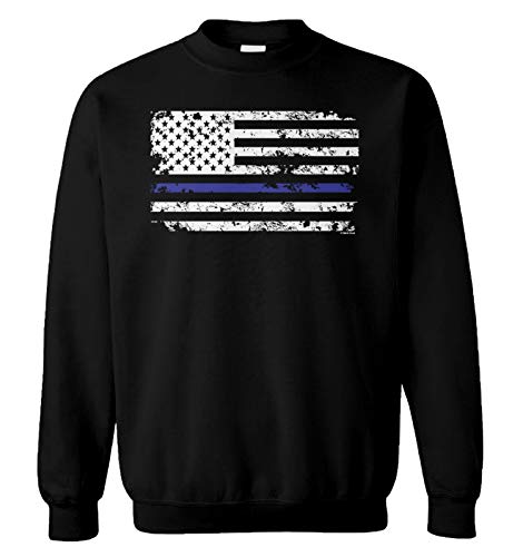 Haase Unlimited Blue Line American Flag - Support Police Cops Unisex Crewneck Sweatshirt