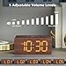 uscce Wooden Digital Alarm Clocks for Bedrooms: Dimmable Dual Alarm Clock with Large Numbers for Bedside Desk - Loud Alarm for Heavy Sleepers with Volume Control - Wood Decor & Gifts