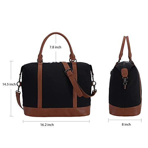 Bluboon Women Ladies Canvas Weekender Bag Overnight Carry-On Tote Duffel In Trolley Handle #TOP3