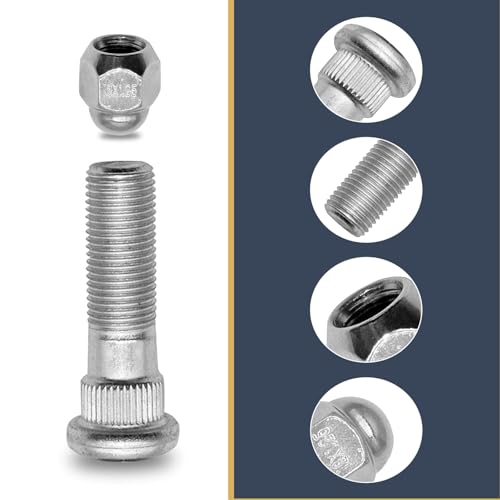 Image of 4 PCS Car M12 x 1.25 Steel Tire Screw Rod, Anti-Rust Wheel Stud and Lug Nut Kit, 28171AJ000 28365-FE001 Fastener Replacement Part, Compatible with Subaru Forester Outback Legacy (Silver)