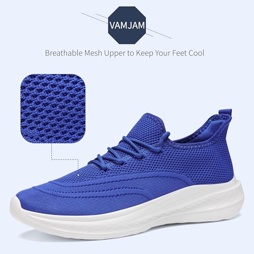 Image of VAMJAM Men's Running Shoes Slip On Walking Shoes Non Slip Lightweight Workout Breathable Gym Sneakers Fashion Mesh Sneakers