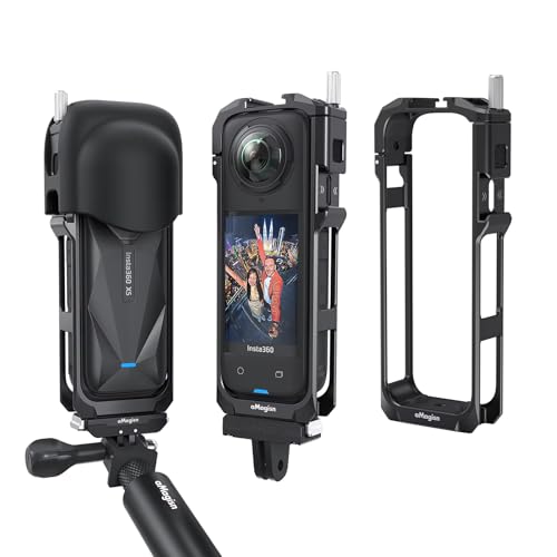 Image of Premium Aluminum Frame Mount Cage for Insta360 One X5 Action Camera Accessories with Lens Protective Cap (Metal Frame case for ONE X5 Camera)