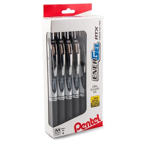 Bolígrafo Energél Pentel RTX Gel Líquido 0.7 mm Negro 12 Pack miniatura 1
